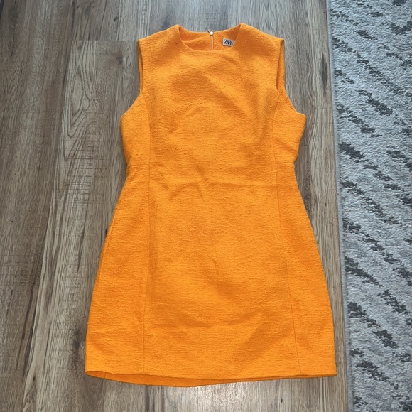 NEW! HP 🥳🥳🥳Zara Orange Textured Mini Dress - Picture 8 of 13